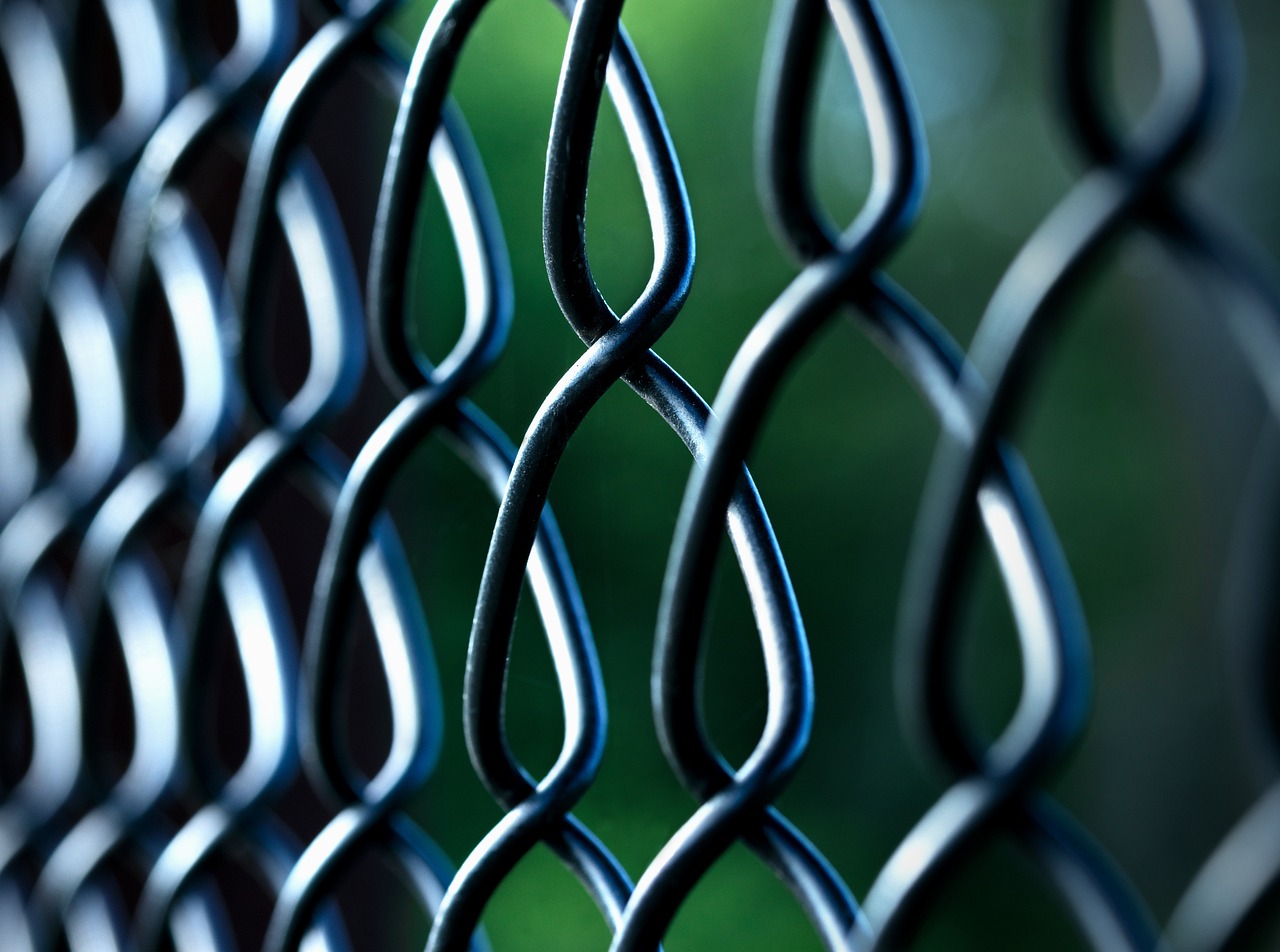 Closeup of chain link fence