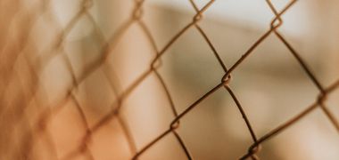 Closeup of chain link fence