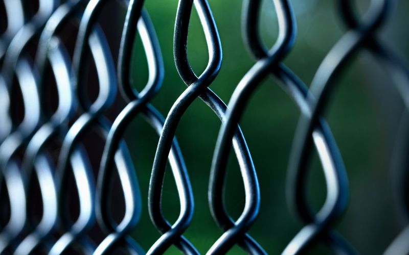 Closeup of chain link fence